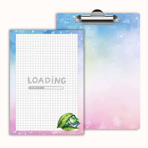 Deska z klipem magnetyczna A6 z notesem Żabka Loading Funny Pastelowy MaDam Creative