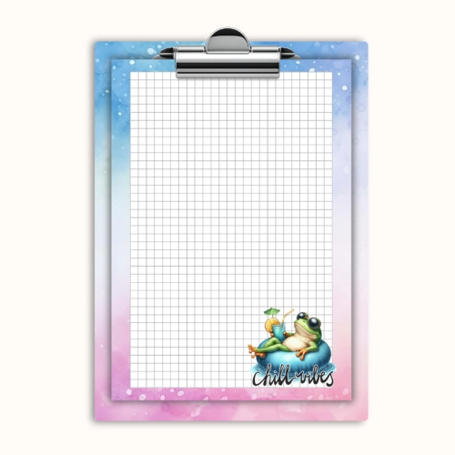 Deska z klipem magnetyczna A6 z notesem Żaba Chill Vibes Tropikalny MaDam Creative