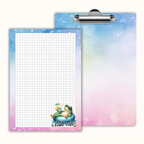 Deska z klipem magnetyczna A6 z notesem Żaba Chill Vibes Tropikalny MaDam Creative