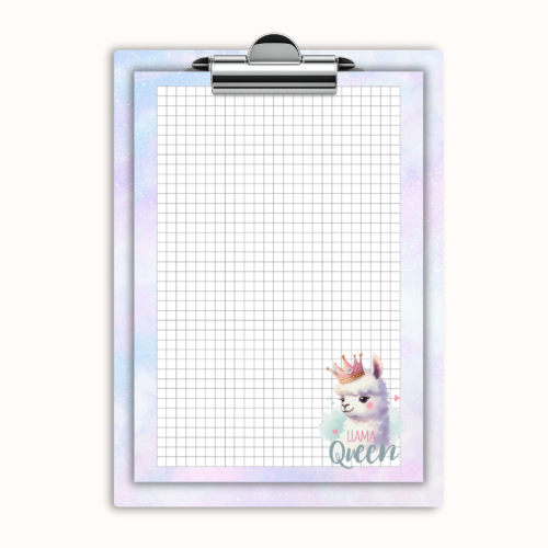 Deska z klipem magnetyczna A6 z notesem Lama Queen Korona Pastelowa MaDam Creative