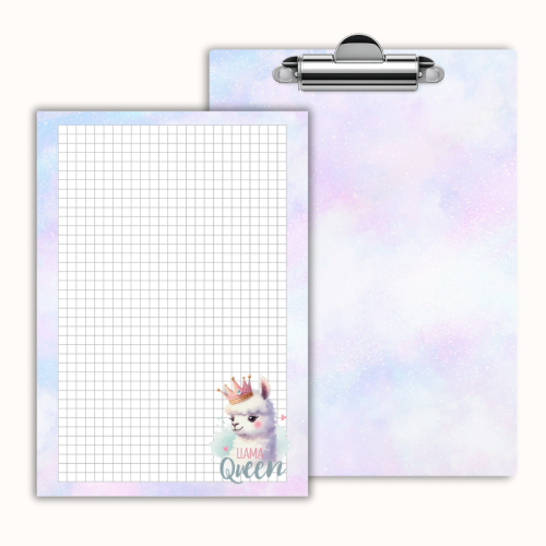 Deska z klipem magnetyczna A6 z notesem Lama Queen Korona Pastelowa MaDam Creative