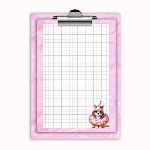 Deska z klipem magnetyczna A6 z notesem Piesek w Donucie Jednorożec MaDam Creative