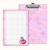Deska z klipem magnetyczna A6 z notesem Piesek Jednorożec Donut Różowy 2 MaDam Creative