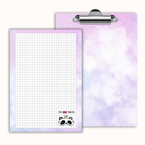 Deska z klipem magnetyczna A6 z notesem Panda Five More Minutes MaDam Creative