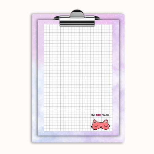 Deska z klipem magnetyczna A6 z notesem Lisek Five More Minutes MaDam Creative