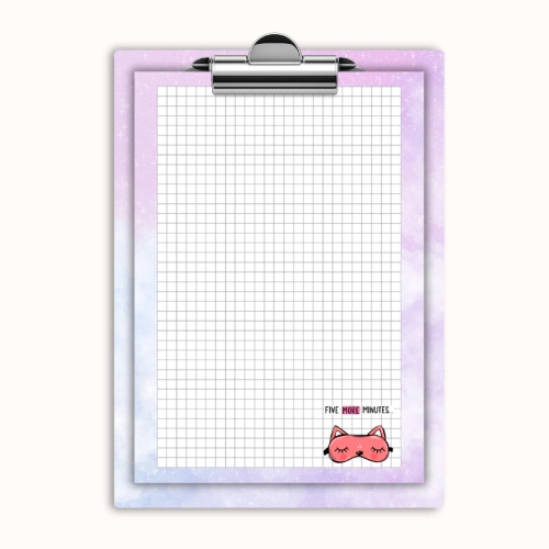 Deska z klipem magnetyczna A6 z notesem Lisek Five More Minutes MaDam Creative