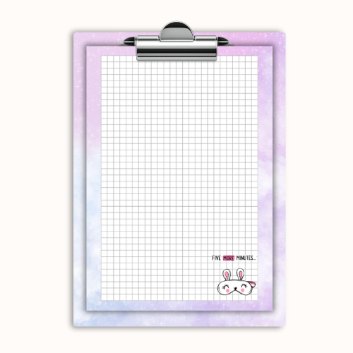 Deska z klipem magnetyczna A6 z notesem Królik Five More Minutes MaDam Creative