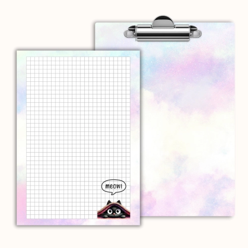Deska z klipem magnetyczna A6 z notesem Czarny Kot Meow Kocyk MaDam Creative