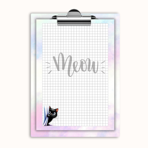 Deska z klipem magnetyczna A6 z notesem Kot Meow za Zasłoną MaDam Creative