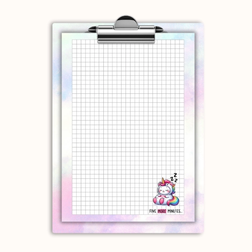 Deska z klipem magnetyczna A6 z notesem Jednorożec Five More Minutes MaDam Creative