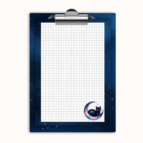 Deska z klipem magnetyczna A6 z notesem Kot na Księżycu Galaxy MaDam Creative