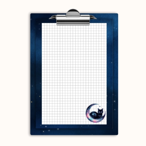Deska z klipem magnetyczna A6 z notesem Kot na Księżycu Galaxy MaDam Creative