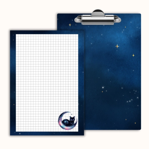Deska z klipem magnetyczna A6 z notesem Kot na Księżycu Galaxy MaDam Creative