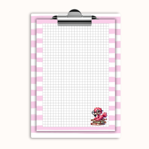 Deska z klipem magnetyczna A6 z notesem Flaming z Książkami Różowy MaDam Creative