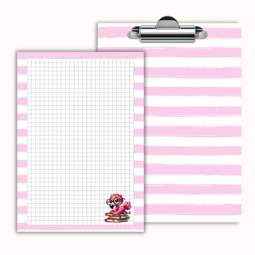 Deska z klipem magnetyczna A6 z notesem Flaming z Książkami Różowy MaDam Creative