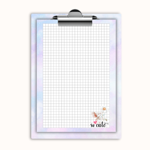 Deska z klipem magnetyczna A6 z notesem Myszka So Cute z Kwiatkiem MaDam Creative