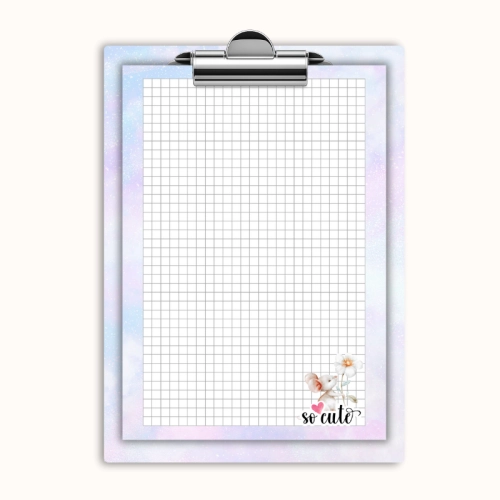 Deska z klipem magnetyczna A6 z notesem Myszka So Cute z Kwiatkiem MaDam Creative