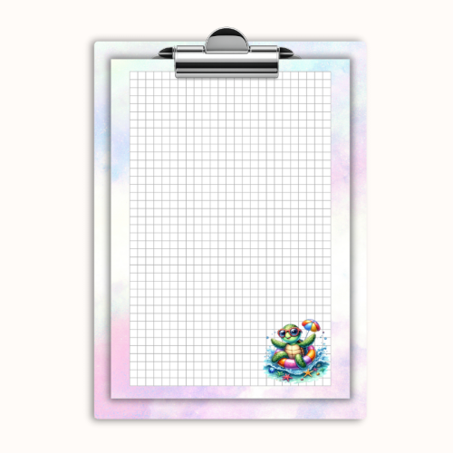 Deska z klipem magnetyczna A6 z notesem Żółw w Okularach Letni Styl MaDam Creative