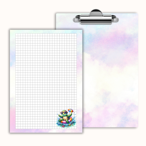 Deska z klipem magnetyczna A6 z notesem Żółw w Okularach Letni Styl MaDam Creative