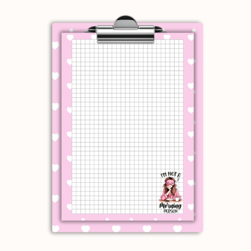 Deska z klipem magnetyczna A6 z notesem I’m Not a Morning Person Dziewczyna MaDam Creative