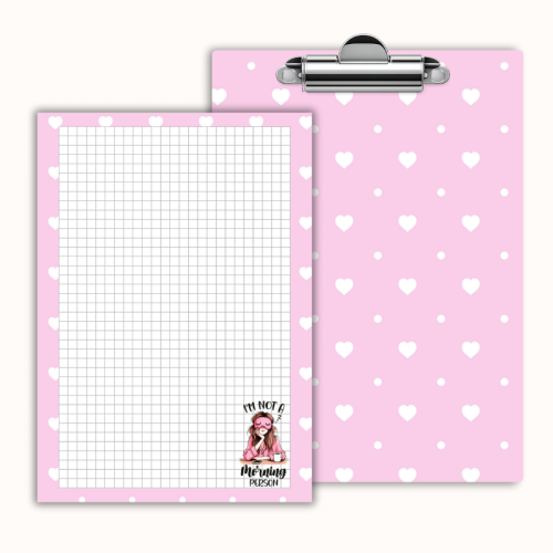 Deska z klipem magnetyczna A6 z notesem I’m Not a Morning Person Dziewczyna MaDam Creative