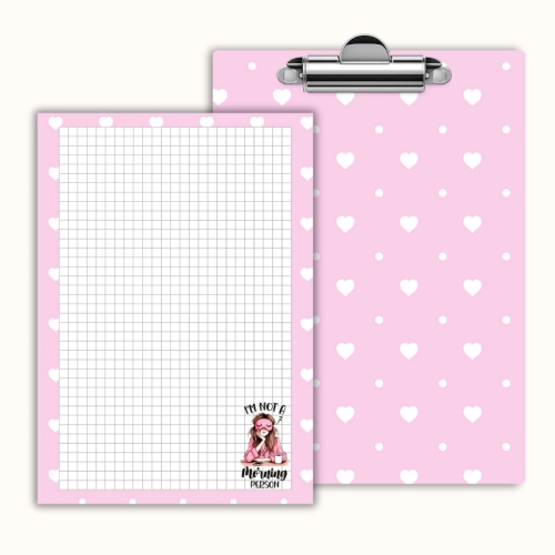 Deska z klipem magnetyczna A6 z notesem I’m Not a Morning Person Dziewczyna MaDam Creative