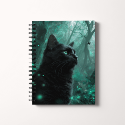 5906040421001 Notes A5 gładki 80 kartek Czarny kot w zaczarowanym lesie MaDam Creative.png