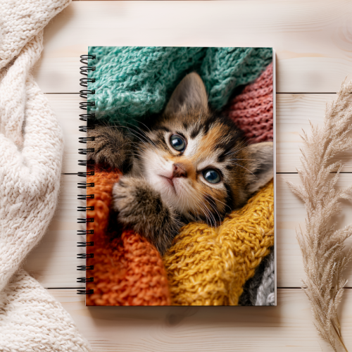 Notes A5 gładki 80 kartek Kotek w kolorowych włóczkach MaDam Creative.png