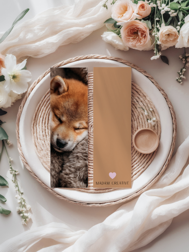 5906040420325 Zakładka do książki 6x18 cm śpiący piesek Shiba cozy MaDam Creative (2).png