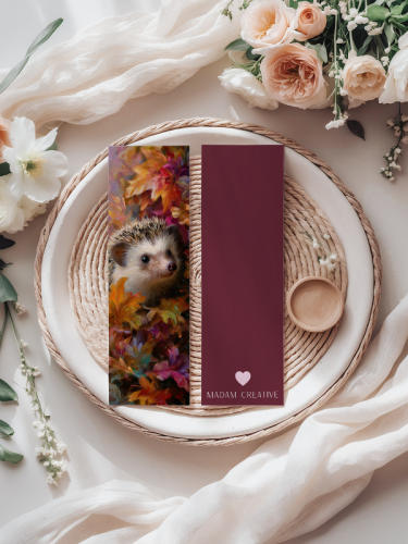 5906040420295 Zakładka do książki 6x18 cm jeżyk w liściach MaDam Creative (2).png