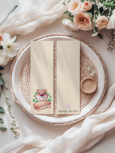 Zakładka do książki 6x18 cm Bóbr pastelowy MaDam Creative