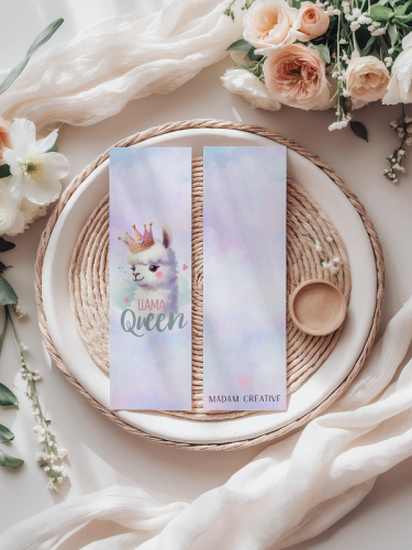 5906040419220 Zakładka do książki 6x18 cm lama queen MaDam Creative (2).png