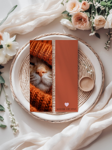 Zakładka do książki 6x18 cm kot w czapce cozy MaDam Creative