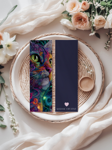 5906040418285 Zakładka do książki 6x18 cm kolorowy kot fantasy MaDam Creative (2).png