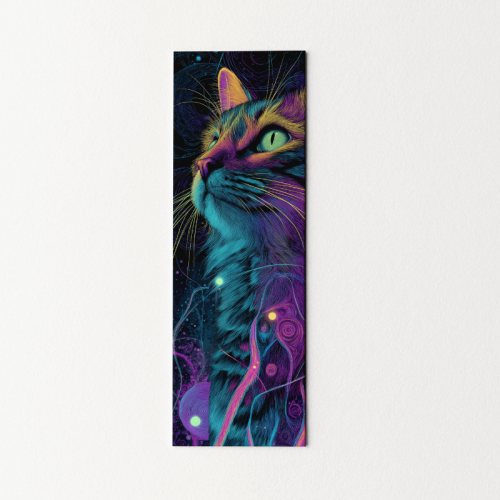 5906040418292 Zakładka do książki 6x18 cm kot neon galaxy MaDam Creative.png