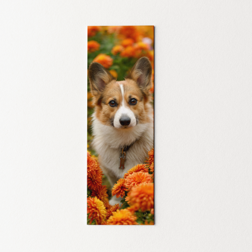 5906040420011 Zakładka do książki 6x18 cm piesek Corgi w kwiatach MaDam Creative.png
