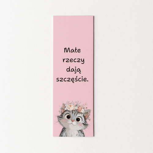 5906040418117 Zakładka do książki 6x18 cm Małe rzeczy dają szczęście kot MaDam Creative.png