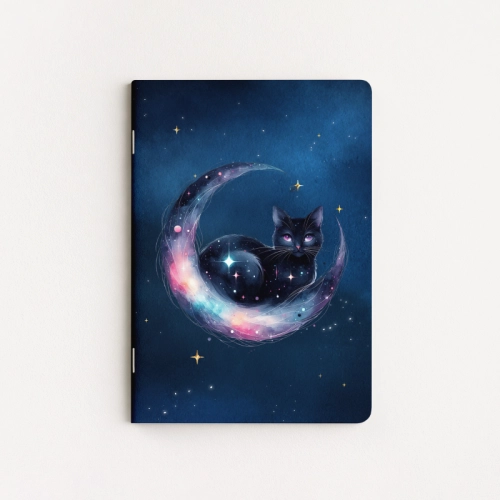 Zeszyt A5 gładki 32 kartki Kot na Księżycu Galaxy MaDam Creative