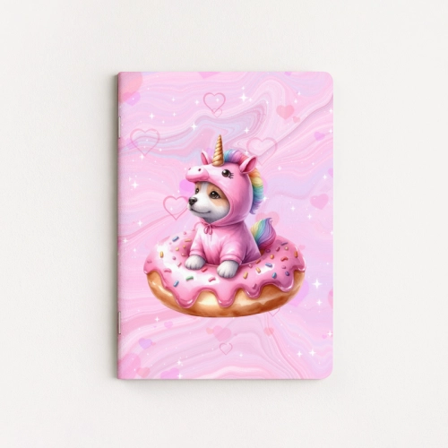 Zeszyt A5 gładki 32 kartki Pies Jednorożec Pastelowy Donut MaDam Creative