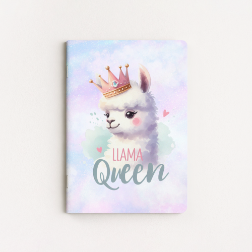 Zeszyt A5 gładki 32 kartki Lama Queen Korona Pastelowa MaDam Creative