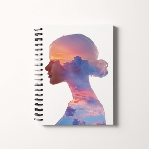 Notes A5 kropki 80 kartek Akwarelowa sylwetka kobiety MaDam Creative