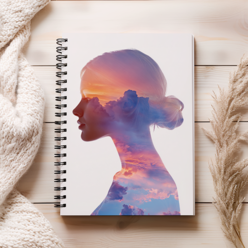 Notes A5 kropki 80 kartek Akwarelowa sylwetka kobiety MaDam Creative