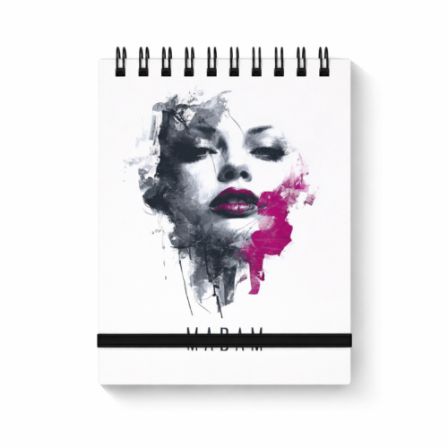Notes na spirali z gumką A6 80 kartek gładki Artystyczny portret kobiety MaDam Creative