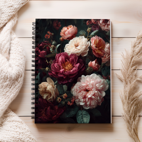 Notes A5 kropki 80 kartek Bukiet róż w stylu malarskim MaDam Creative