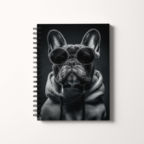 Notes A5 kropki 80 kartek Buldog w bluzie street MaDam Creative