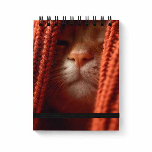 Notes na spirali z gumką A6 80 kartek gładki Cozy kotek pod kocem MaDam Creative