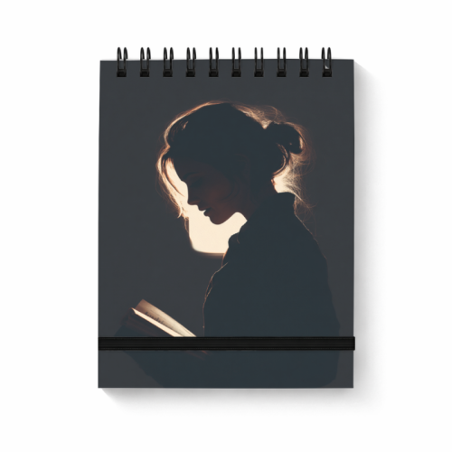 Notes na spirali z gumką A6 80 kartek gładki Czytelniczka w blasku światła MaDam Creative