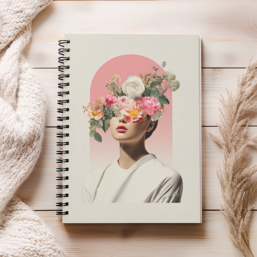 Notes A5 kropki 80 kartek Delikatny portret z kwiatami MaDam Creative