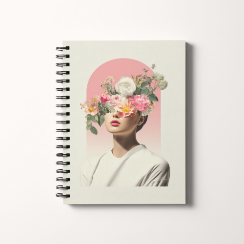 Notes A5 gładki 80 kartek Delikatny portret z kwiatami MaDam Creative