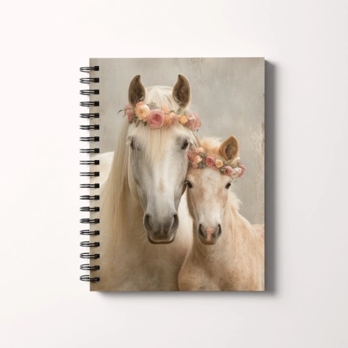 Notes A5 gładki 80 kartek Dwa konie w kwiatowych wiankach MaDam Creative.png